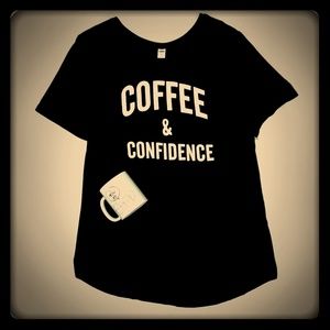 ☕Old Navy "Coffee & Confidence" Luxe T-shirt XXL